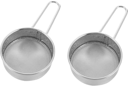 SMASOLO 2 pezzi Setaccio Farina con Manico Setaccio Rete Inossidabile per Cottura e Forno Sieve Farina Filtro Fine per Baking Professionale