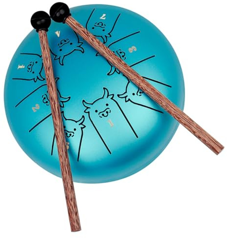 Abaodam Stahltongue Drum 5,5 Zoll Handtrommel aus Stahl Titan Legierung mit Trommelschlägeln Anfängerfreundliche Zungentrommel für Meditation und Konzert Percussion