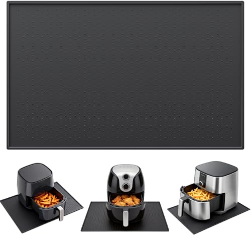 MICHIHOMIE 48 x 30cm Hitzebeständige Unterlage Silikonmatte, Hitzeschutzmatte für Airfryer, Feuerfeste Unterlage für Küchenarbeitsplatten, Gleitmatte für Ninja Philips Airfryer Kaffeemaschine