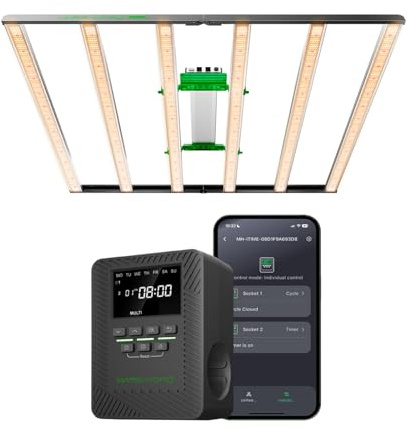 MARS HYDRO FC-E8000 LED Grow Lampe Dimmbar 800watt Pflanzenlampen LED Grow Light und ITime 2-in-1 zeitschaltuhr digital Doppelsteckdose