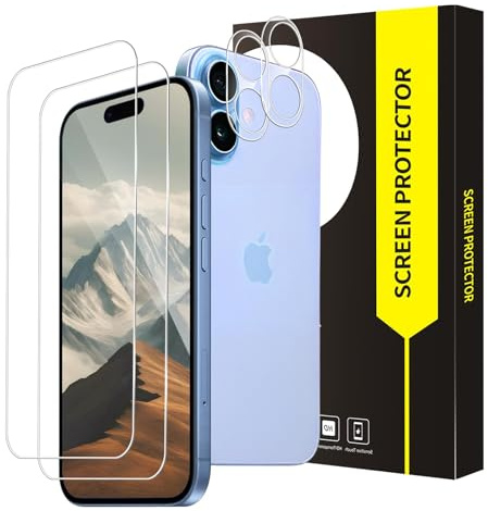 Bodyguard 2+2 Stück Schutzfolie für Panzerglas für iPhone 17 5G, 2.5D Runde Kante Hülle Freundllich HD-Klar Kristallklar 9H Härte Stoßfänger Ultrabeständig iPhone 17 Displayschutzfolie