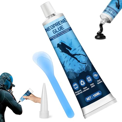 Colle Neoprene, Colle Combinaison Neoprene, Flexible Étanche, Noir, 100ML | Colle neoprenes Liquide, Séchage Rapide Haute Adhérence, Réparer Trous et Déchirures dans Les Waders, Combinaisons