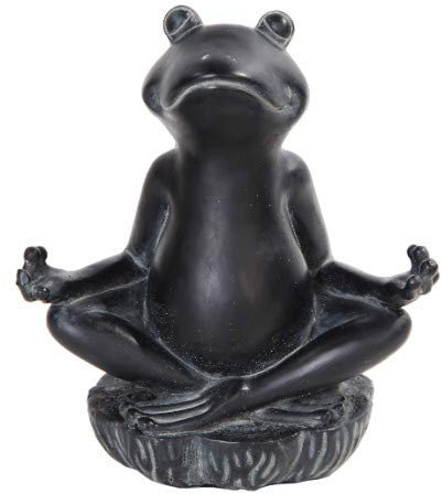 Meditierender Frosch Dekoartikel schwarz 13 x 15 cm