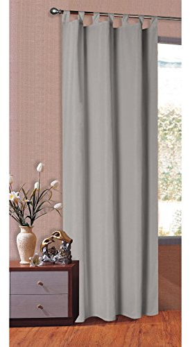 1er Set Vorhang Blickdicht Matte unifarbene Gardine mit Schlaufen. Aus edlem Microsatin Micofaser-Gewebe., 245x140, Grau, 20400