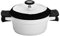ROSSETTO Cocotte Ronde en Fonte Blanche, Faitout Induction Fonte d'Aluminium, Revêtement Anti-adhésif Aspect Pierre,Avec Couvercle Coussinets en Silicone Amovibles Tous Feux (16cm, 2L)