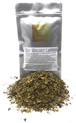 Naturegrail Cut Walnut Leaves - Ingredients: 100% Walnut Leaves (Juglans Regia) - Kosher, Halal, Natural, Ayurveda - Net Weight: 1.23oz / 35g