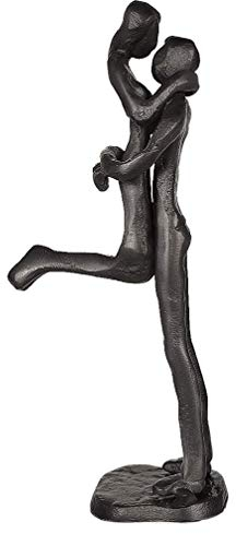 Aoneky Liebevolle Paar Eisenskulptur - Geschenk zum Geburtstag, Hochzeit, Hochzeitstag, Weihnachten - Statue Mann Frau - Hauptdekoration, Familie (Springen und küssen)