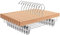 Amber Home 10 Pezzi 35.5cm Grucce Appendiabiti in Legno Naturale Liscio Robusto per Pantaloni Gonna Calzino Biancheria Intima Mutande con Clips