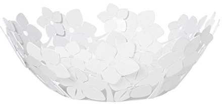 Frutero flor de loto grande blanco mármol