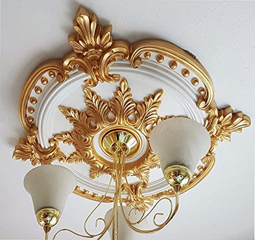 Large Ceiling Rose Beautiful Ornate Polystyrene Gold Decor Victorian Medallion 72cm CR7G
