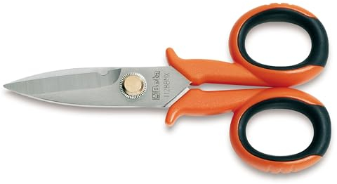 Beta 1128BMX - Ciseaux d'électricien lames droites en acier inoxydable, avec micro-denture