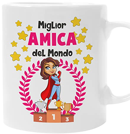 bubbleshirt Tazza amica Miglior amica del Mondo - idea regalo compleanno - divertenti