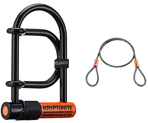Kryptonite Evolution Messenger Mini+ Lock - Orange, Mini & Loop Cable Krypto Flex 76 cm, ⌀5mm, Grey
