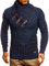Leif Nelson Herren Strickpullover Blau mit Schalkragen/Hochwertiger Winterpullover in Regular Fit, ideal für Casual und Business, Langarm Größe XXXL