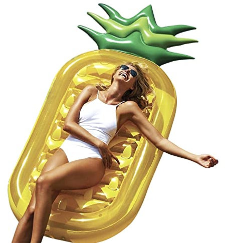 Yajimsa Flotteur géant en forme d'ananas | Matelas gonflable géant pour piscine – plage, piscine, fête, salon pour adultes et enfants