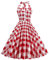 IMEKIS Robe de cocktail vintage sans manches dos nu années 1950 à pois rétro Rockabilly Swing Robe de soirée plissée Longueur genou Robe de mariage Robe de soirée Robe de bal, Rouge + blanc 01, S