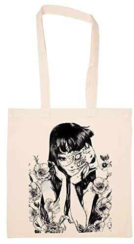 Newtee Tomie Junji Ito Einzigartige Kunst Beige Totebag Umweltfreundliche Wiederverwendbare Baumwolltasche