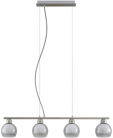 Lucande Pendelleuchte Kaiya (Modern) in Alu aus Metall (4 flammig, E14) - Glas Hängelampe Esstischlampe Hängeleuchte Wohnzimmerleuchte