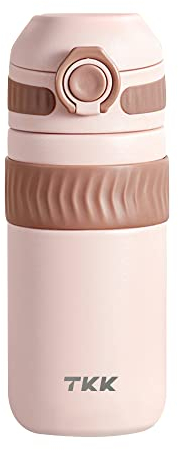 TKK Thermobecher 450ml Rosa Kaffeebecher aus Edelstahl doppelwandig isoliert, auslaufsicher - Coffee to go Becher für Kaffee & Tee
