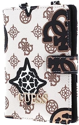 GUESS House Party Passport Case Cream Logo Multi