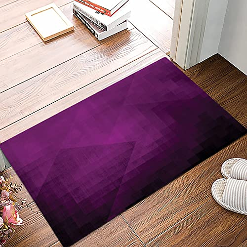 Badematte 50x80cm, Rutschfeste Badteppich, Aubergine, abstrakte lila Quadrate in verblassten Farbschema mit moderner Kuns,Mikrofaser Badvorleger mit, Wasserabsorbierende Weiche teppiche für Badezimmer