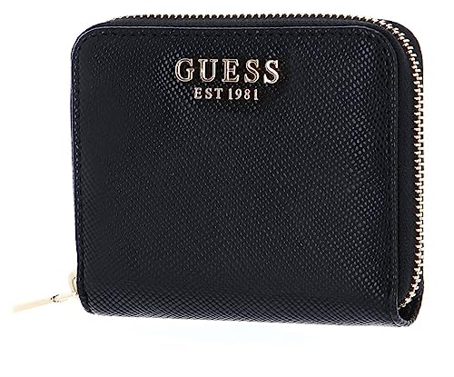 GUESS Women Laurel SLG Small Zip Around Wallet, Schwarz