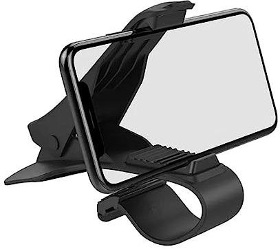 DFV mobile - Soporte de Pinza para Smartphone y GPS con Clip para Salpicadero de Coche para Tecno Phantom X (2021) - Negra