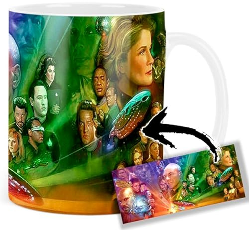 Deep Space Nine The Next Generation Voyager Jean-Luc Picard Kathryn Janeway Benjamin Sisko Tasse Keramikbecher Mug AAA