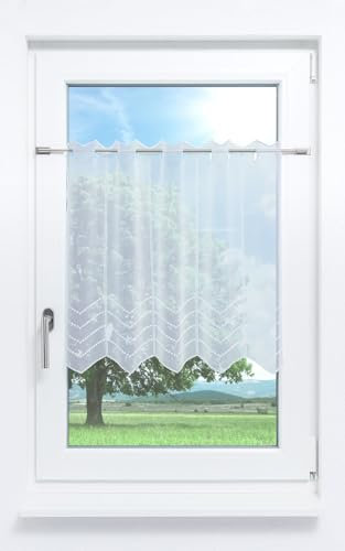 Plauener Spitze Scheibengardine Melissa #1W (Bx H) 243cm * 60cm reinweiß/Weiß