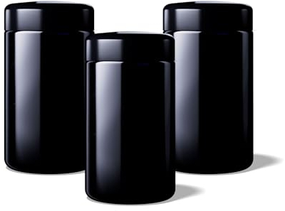 Naturezon MIRON Saturn 3x200ml Weithalsdosen - TSC00A1C014-001 inkl. Deckel und Versiegelung - EGA31A1A001-200 UV-Glas, luftdicht, geruchsneutral, Aufbewahrungsbehälter, UV-Schutz, Vorratsdose