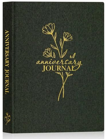 Lanpn Hochzeitstag Tagebuch Notizbuch - Leinen Ersten Jahr bis 70. Jahrestag Scrapbook Erinnerungsbuch für Paare - Neuvermählte Ehe Journal Hochzeitstagebuch Hochzeitstag Geschenke (Grün, 190 Seiten)