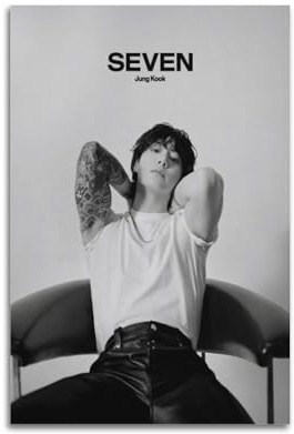 AURX Jungkook Poster, Wandkunst, Leinwandgemälde, Wohnzimmer, Schlafzimmer, Heimdekoration, Büro, Wandposter, Fitnessstudio, Kunstmalerei, 30 x 45 cm
