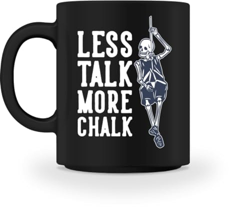 Generisch Less Talk More Chalk - Taza para escalada deportiva, Negro , 50/52