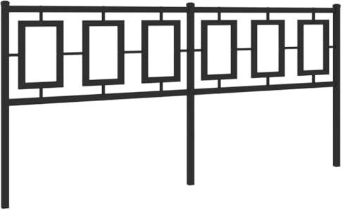 vidaXL Tête de Lit, Accessoire de Lit avec Pieds, Tête de Cadre de Lit, Meuble de Chambre à Coucher Maison Intérieur, Métal Noir 180 cm