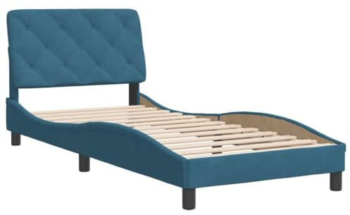 vidaXL Bettgestell ohne Matratze Blau 80x200 cm Samt
