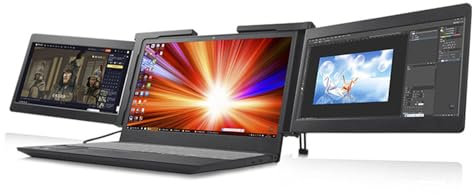 Moniteur d'ordinateur portable, moniteur portable 12 pour ordinateur portable 1080P FHD IPS avec type-C, extension d'écran de moniteur d'ordinateur portable Plug-Play pour ordinateur portable 13,3-1
