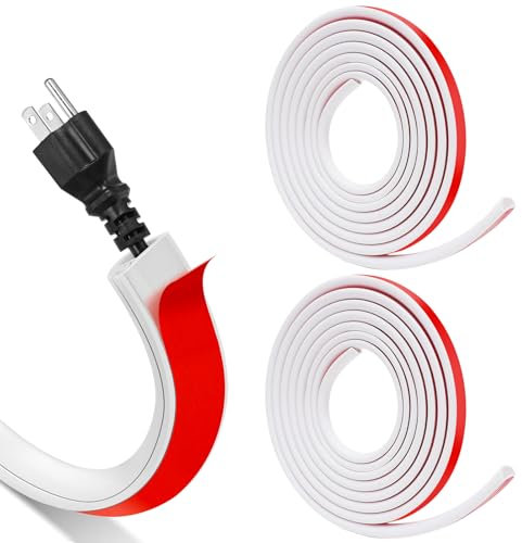 4M Mini Kabelkanal Selbstklebend,Flexibler Kabelkanal Halbrund,Kabelkanäle Weiß,Kabelbrücke Boden für Kabelschutz,Cable Hider Aussenbereich Wetterfest,Kabelschacht zum Verstecken von 1 Kabel