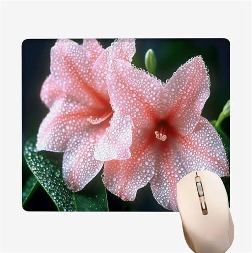 Tapis de Souris rose Tapis de Souris Gamer 300x250x3mm Mouse pad Noir (1) Sous Main Bureau avec Base Caoutchouc Antidérapante, Vitesse et la Précision Améliorées pour Maison/Bureau/Gamer Cadeau XW-735