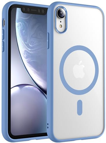 TOCOL für iPhone XR Hülle für Magsafe, Stoßfest Anti-Fingerabdruck Kratzfest Transluzente Rückseite rutschfest Matt Magnetisch Handyhülle für iPhone XR Case, Hellblau