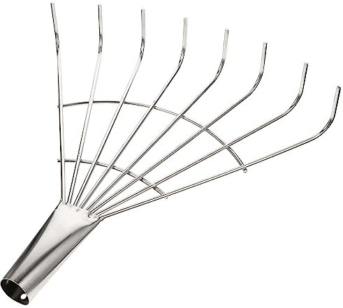 POPETPOP Gartenrechen Aus Metall Mit Zähnen Werkzeug Zum Lockern Und Verteilen Von Erde Für Garten Rasen Und Laub Rostfrei Und Robust