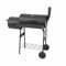 Offset Smoker BBQ Grill con focolare laterale, barbecue a carbone con ruote, nero