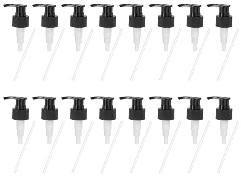 sourcing map 16 Pcs Soap Dispenser Pump Heads Soap Dispensers Top Pumps Replacement Switch Pumphead for Standard 28/410 Neck Size Lotion Shampoo Bottle, Black