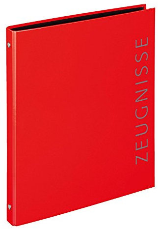 Livepac-Office Zeugnismappe mit Namensgravur - Zeugnisringbuch - Farbe: rot