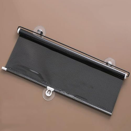 Temporäre Sichtschutzrollos,Saugnäpfen-Fensterrollos,Frei-Perforierte Verdunkelungsvorhänge,Sonnenraum-Beschattungsvorhang,für Wohnzimmer Küche Büro Glastüren & Fenster,W40*L60cm(W15.7*L23.6in)-Black