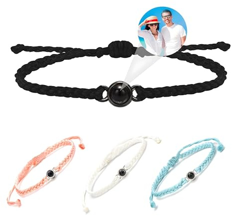 YATEDIY Personalised Projection Bracelet with Photo - armband mit bild benutzerdefinierte Foto-Geschenke für Frauen/Männer Geeignet Paare, Freunde, Mütter Und Weihnachtsgeschenke