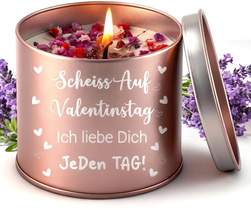 Geschenk für Sie, Lavendel Duftkerze, Natürliche Sojawachs Kerze | Liebesgeschenke für Freundin Freund, Weihnachten Jahrestag Hochzeitstag Geburtstag Valentinstags Geschenk für Ihn (Lavendel)