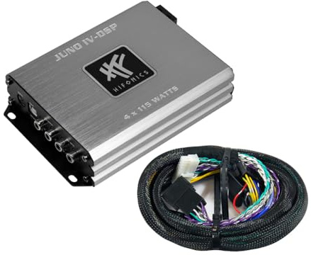 MEDIADOX Auto/KFZ Plug & Play Upgrade Verstärker/Endstufe + Kabel Set Juno IV-DSP-ISO von Hifonics kompatibel mit VW Volkswagen (IIII)