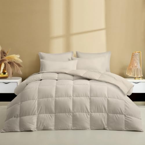 Zelesta Wonderbed Baumwolle 4-Jahreszeiten Bettdecke 140x200 cm – 2-in-1 Kombi Bettdecke & Bezug in einem | Klicksystem | Waschbar & Trocknergeeignet | Antiallergisch (Desert Sand, 240x200 cm)