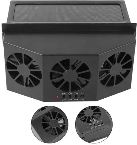 AKLOSIPY Ventilator for Auto Cooling & Ventilation,Solar Fan with Adhesive Tape Included,Low Noise Se Car Ventilation,Car Exchange Fan, Cooling System,Solar, Ventilator for Cars