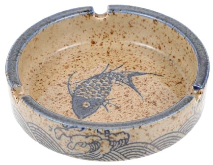 GANAZONO Novelty Ashtray Ceramic Japanese Style Smooth Surface Vintage Design Reliable Table Ashtray Decor for Home Furnishing Offices Creative Ceramic Art